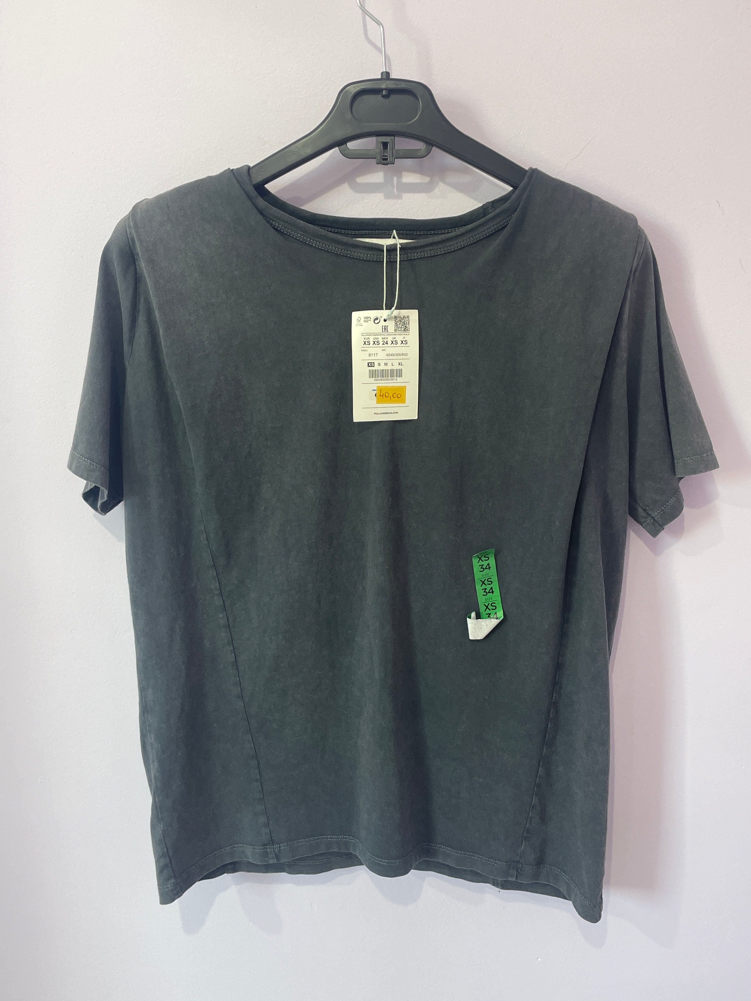 Tricou  XS oversized cu umeri - Pull&Bear