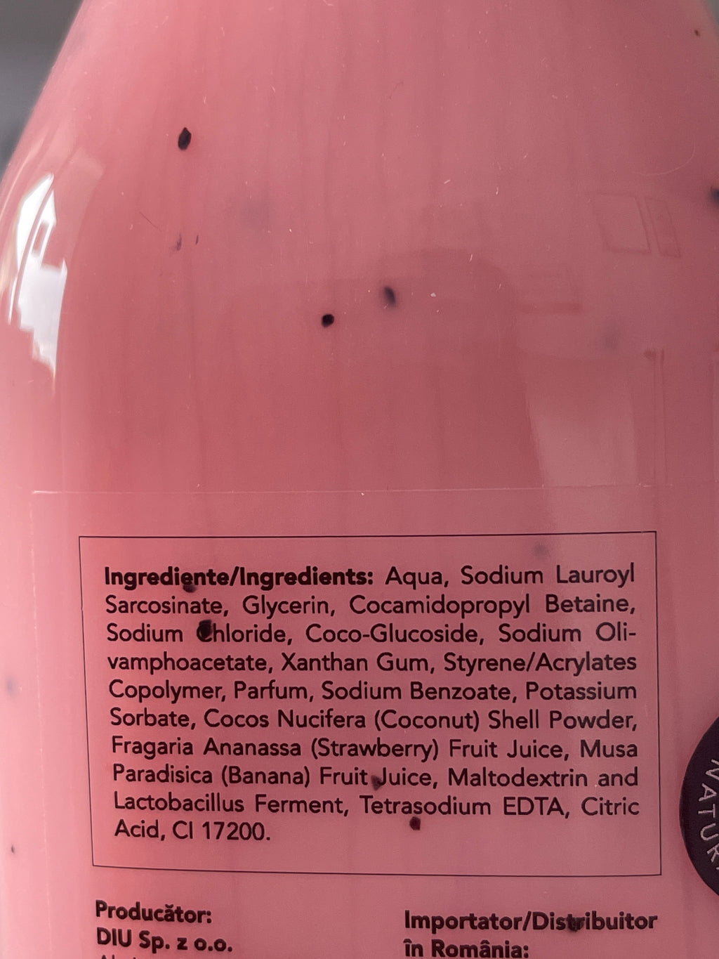 Gel de dus Smoothie Capsuni & Banane - NATIGO