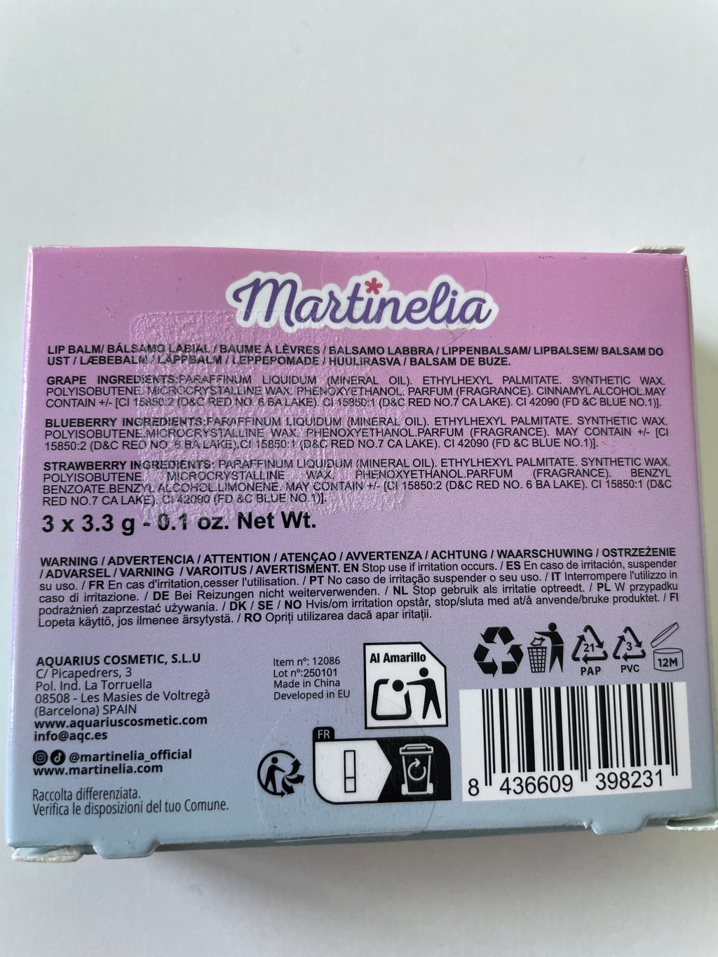 Set balsam buze Little Unicorn - MARTINELIA