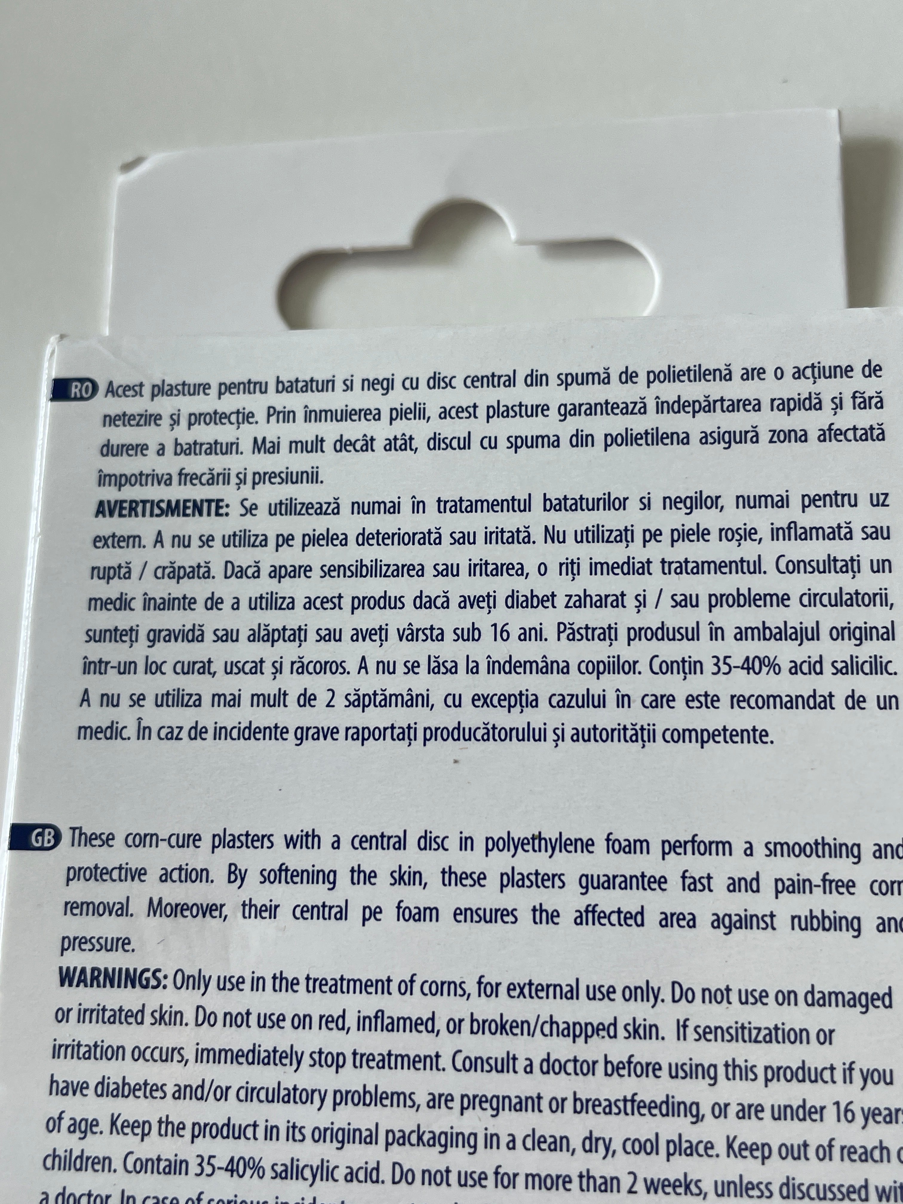 Plasturi bataturi cu acid salicilic