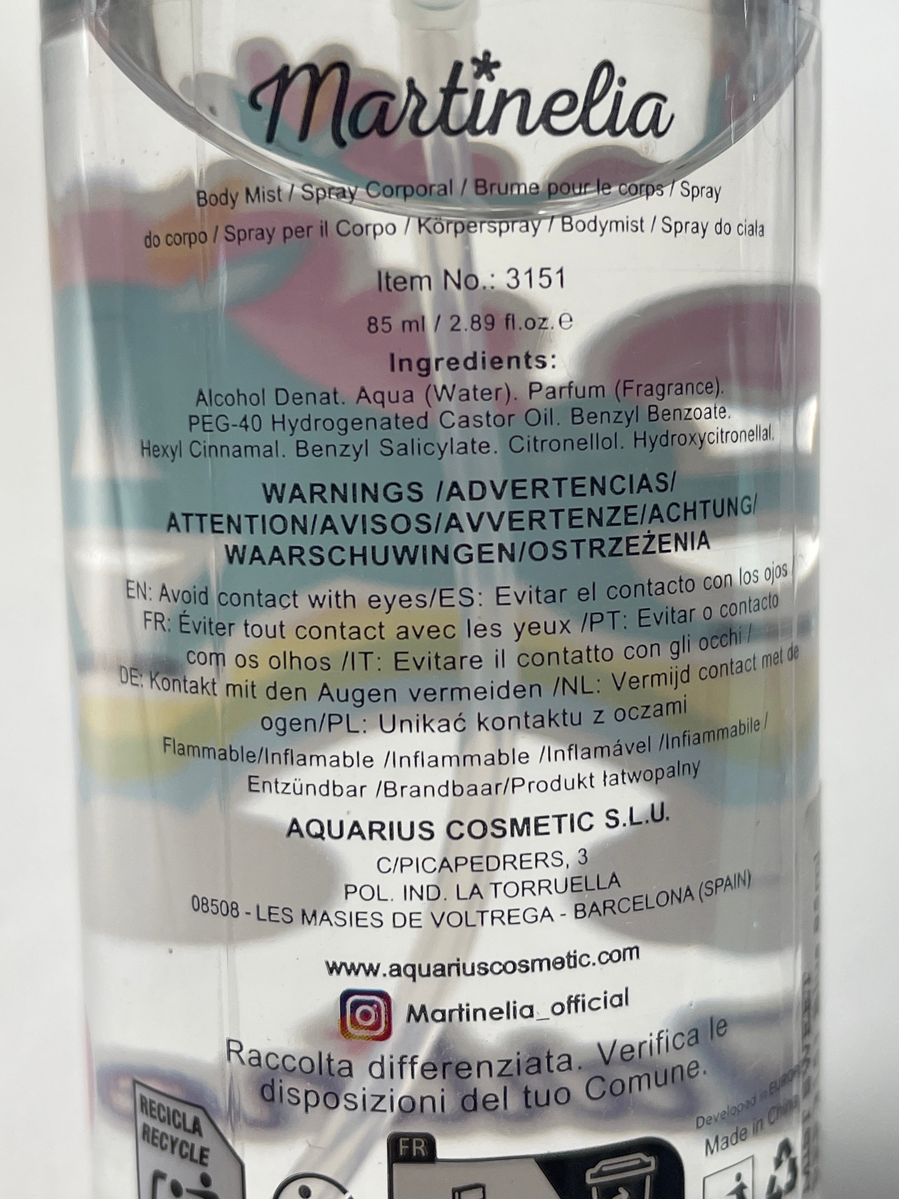 Body Mist Unicorn - MARTINELIA