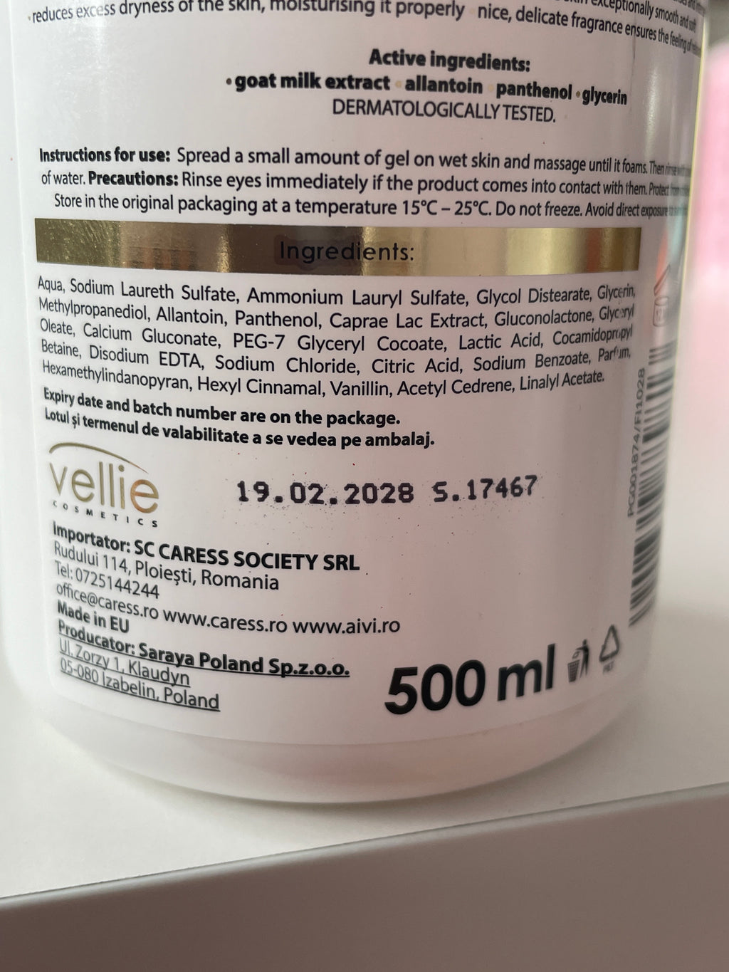 Gel de dus Goat Milk - VELLIE