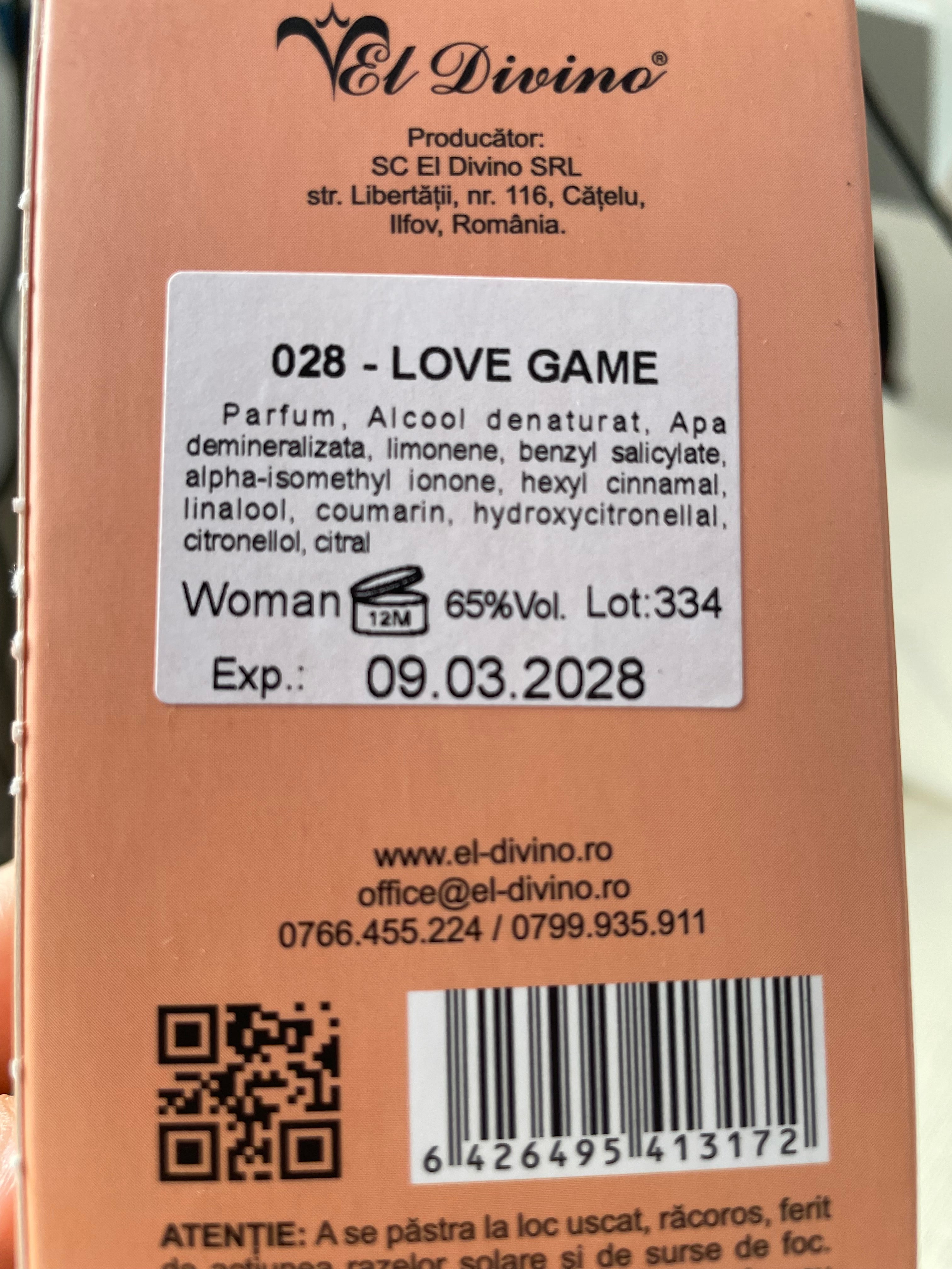 Apa de parfum Love Game - El Divino