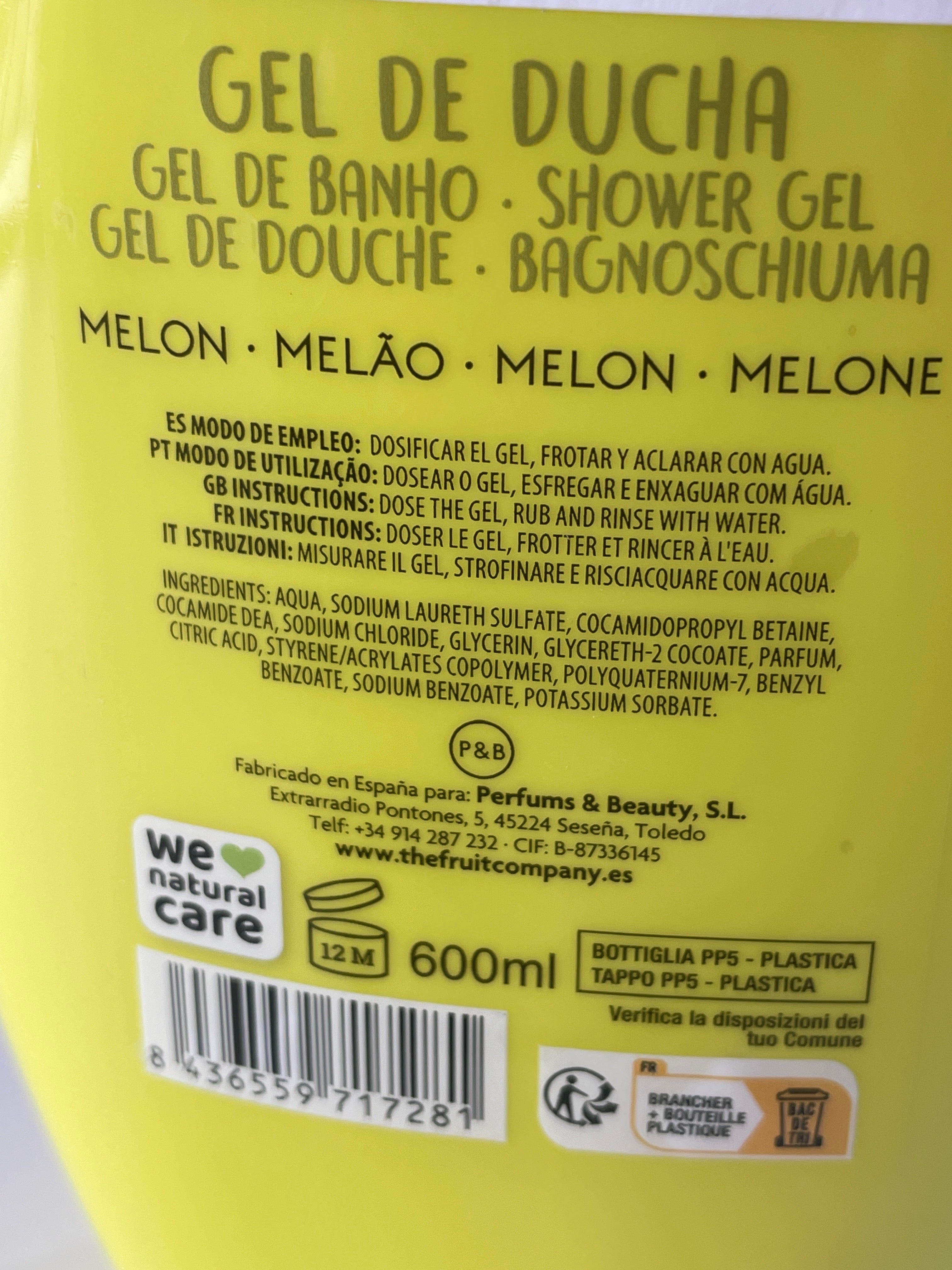 Gel de dus Melon - THE FRUIT COMPANY