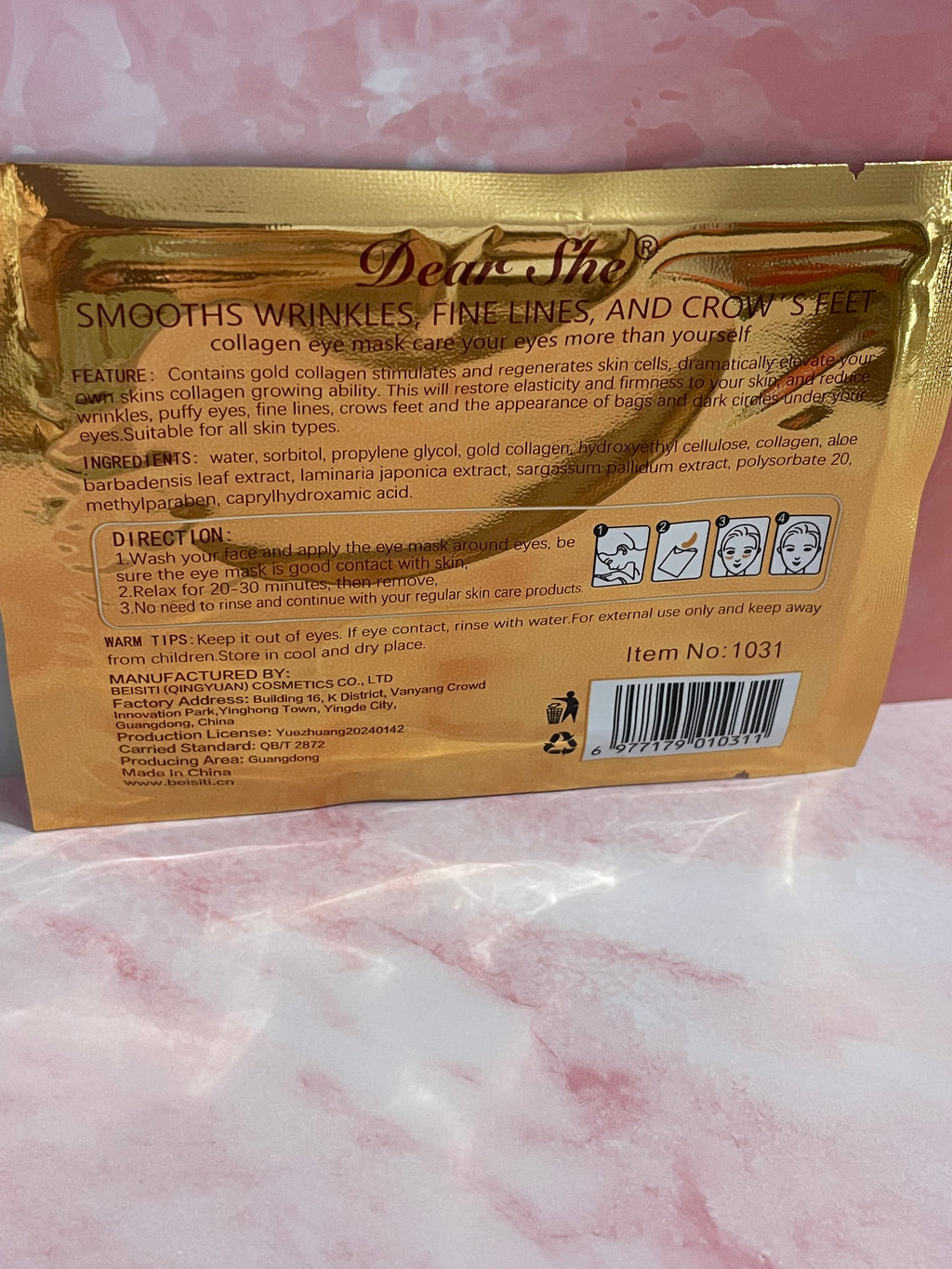 Patch pentru zona ochilor Colagen si Aur