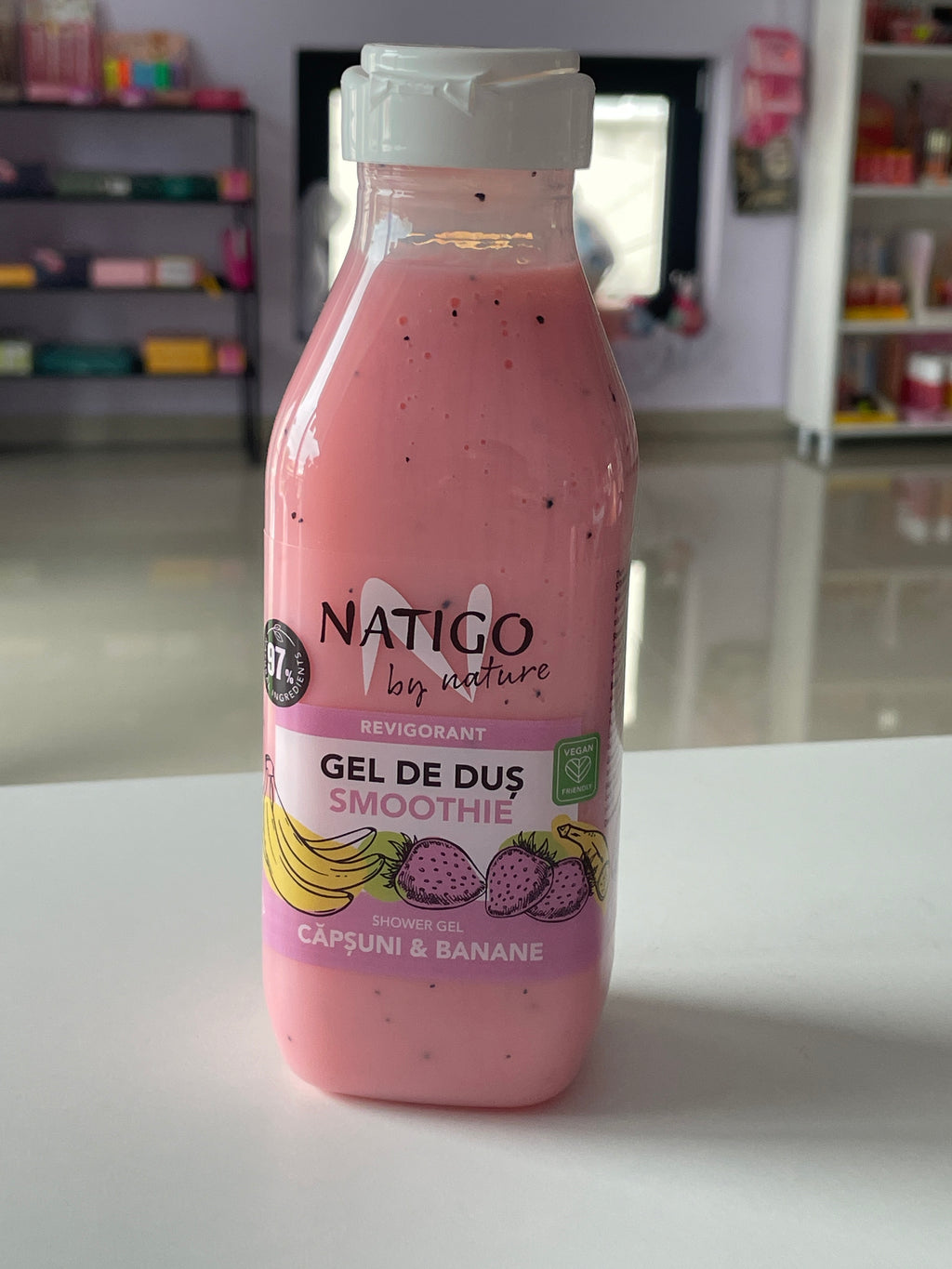 Gel de dus Smoothie Capsuni & Banane - NATIGO
