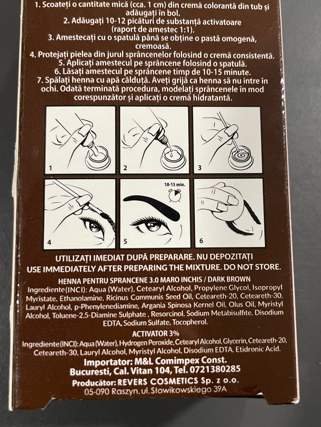 Vopsea sprancene - Revers