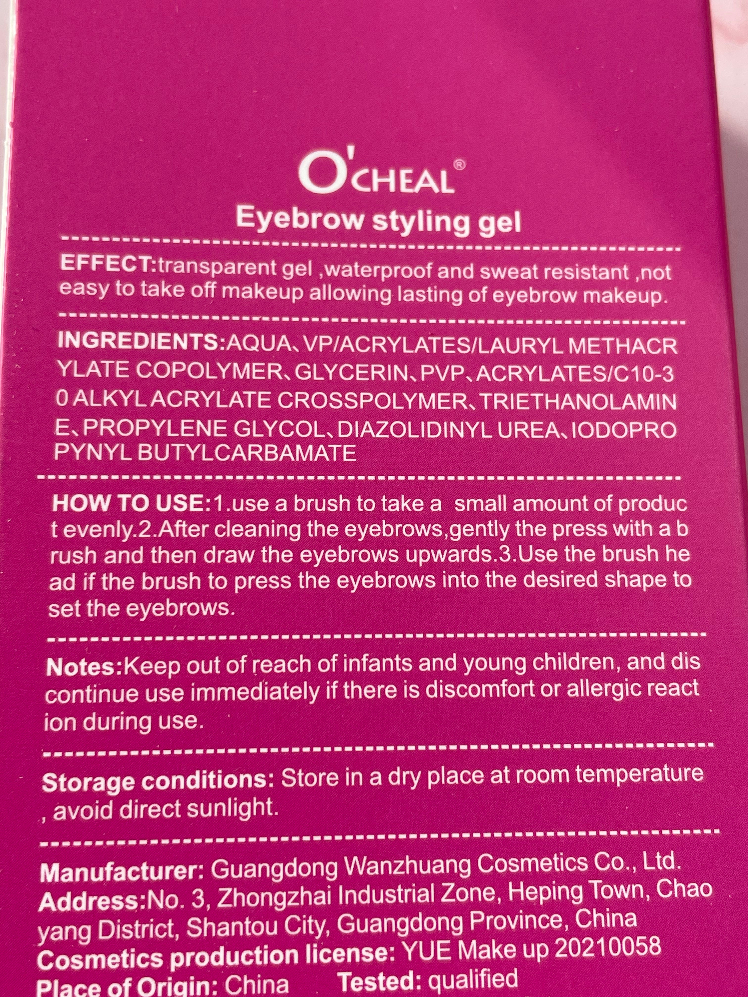 Gel fixare sprancene - O'cheal