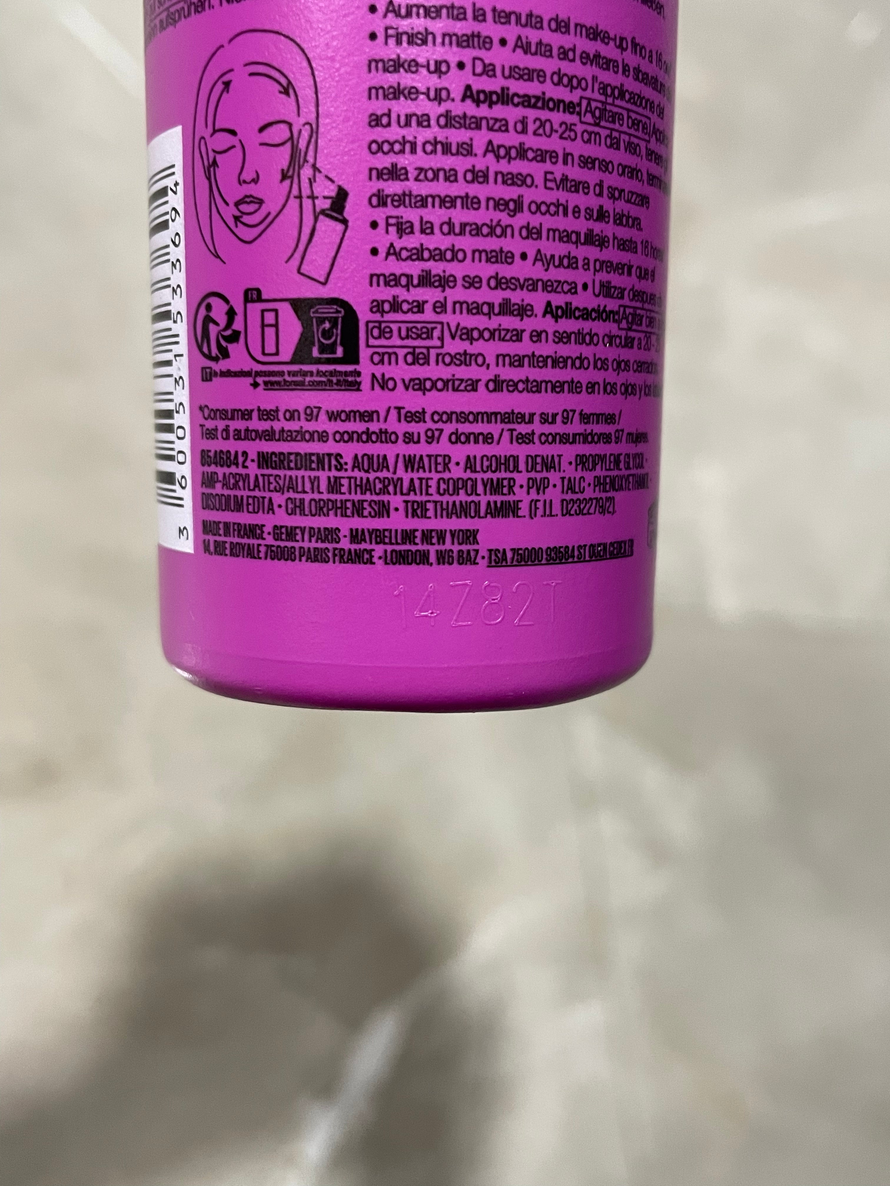 Maybelline New York Lasting Fix – Spray Fixare Machiaj, Matte, 100 ml