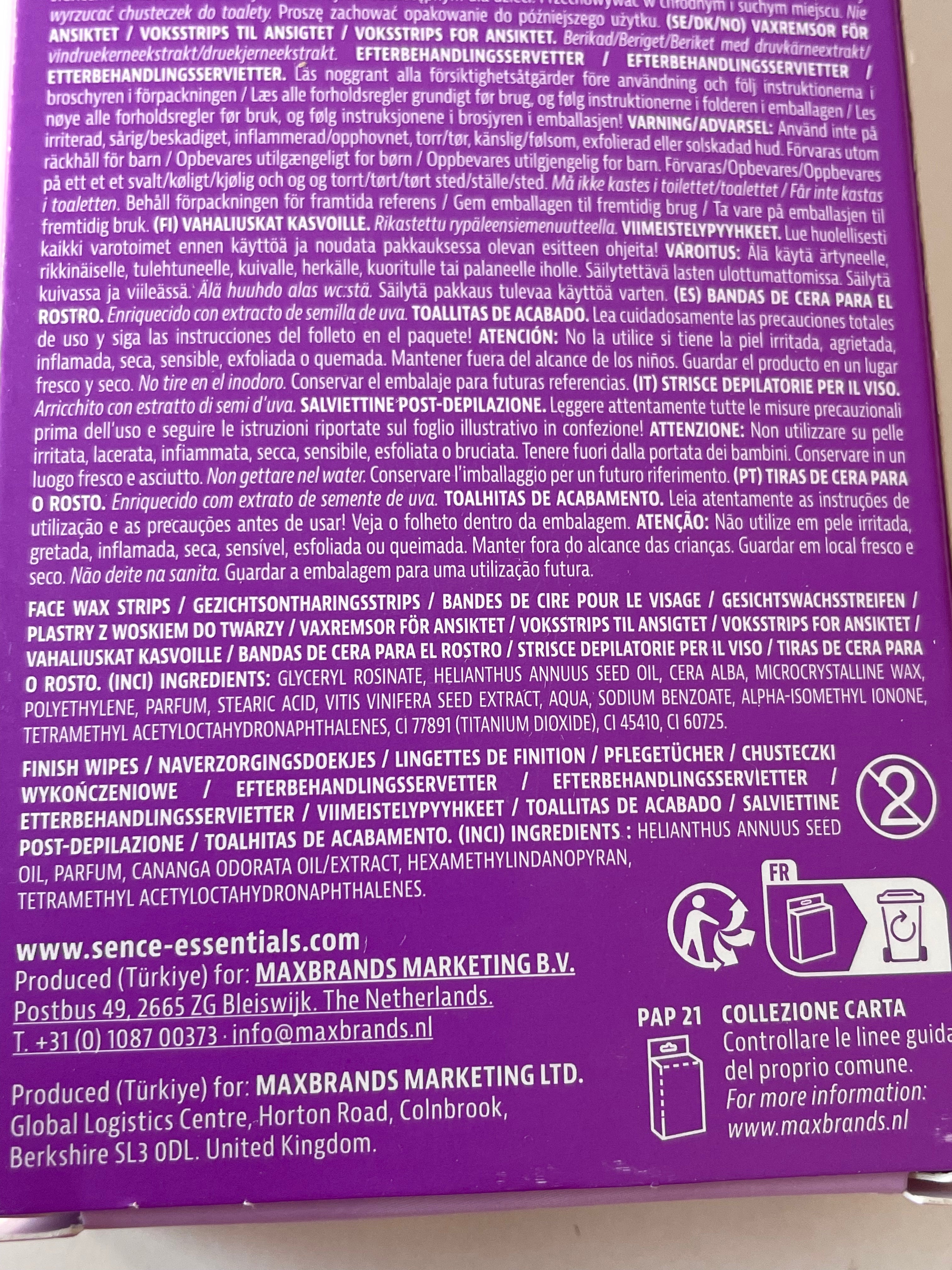 Benzi depilatoare pentru fata - SENCE