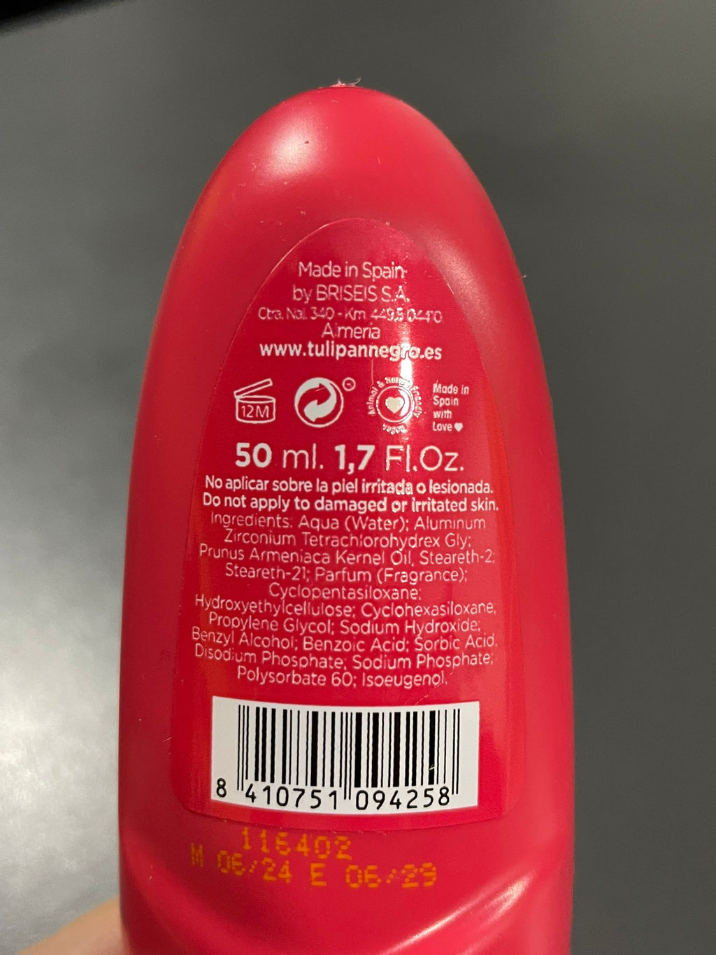 Deodorant roll-on Fresa y Cereza - Tulipan Negro